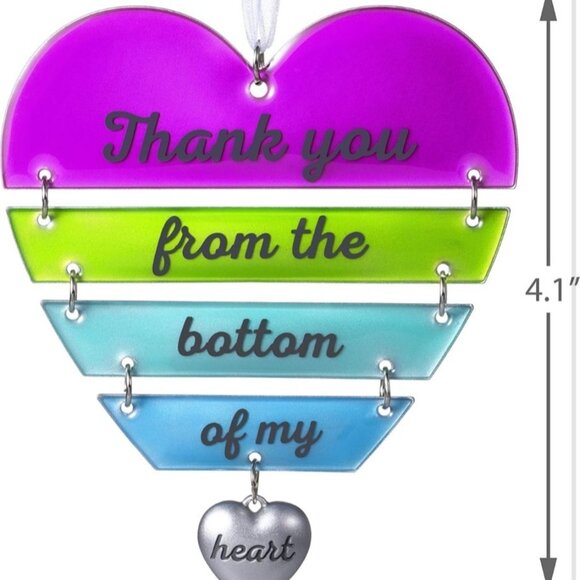 Hallmark Keepsake Thank You Gift Ornament Decoration Heart Appreciation 2020 - Picture 4 of 9